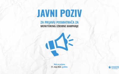 JAVNI POZIV za prijavu posmatrača za monitoring izborne kampanje 2022