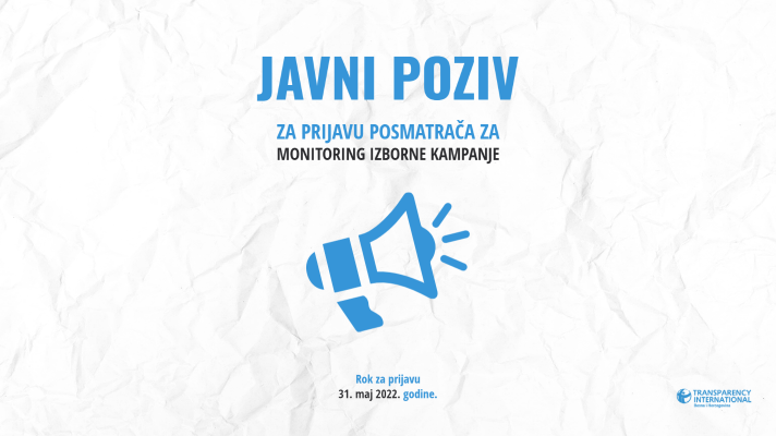 JAVNI POZIV za prijavu posmatrača za monitoring izborne kampanje 2022